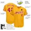 Custom Gold Red-White Authentic Baseball Jersey