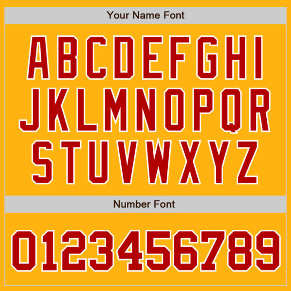 Custom Gold Red-White Authentic Baseball Jersey