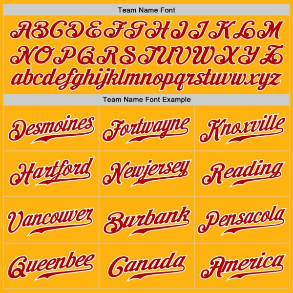 Custom Gold Red-White Authentic Baseball Jersey