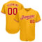 Custom Gold Red-White Authentic Baseball Jersey