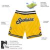 Custom Gold Black Pinstripe Black-White Authentic Basketball Shorts