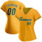 Custom Gold Green-White Authentic Baseball Jersey