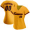 Custom Gold Black-Red Authentic Baseball Jersey