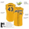 Custom Gold Navy-White Authentic Sleeveless Baseball Jersey