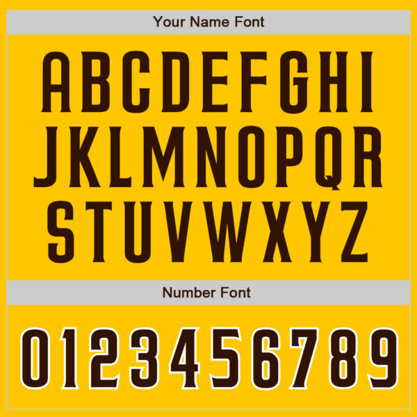 Custom Yellow Brown Pinstripe Brown-White Authentic Baseball Jersey