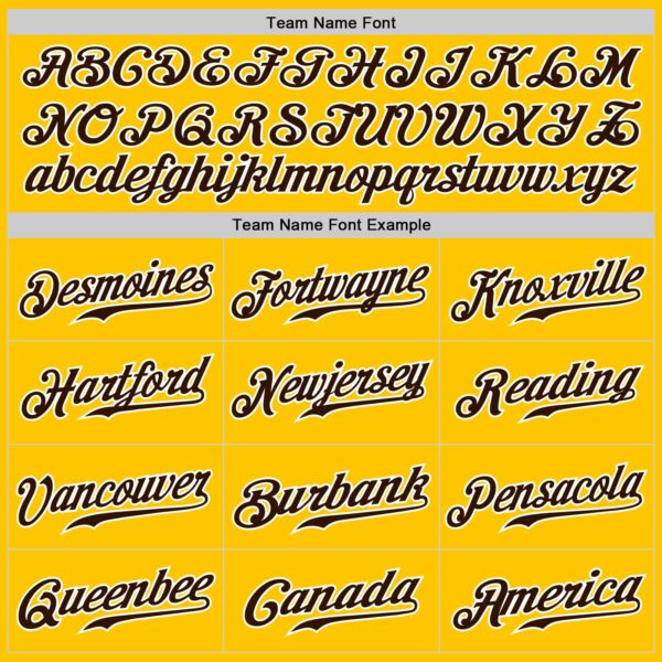 Custom Yellow Brown Pinstripe Brown-White Authentic Baseball Jersey