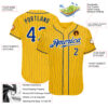 Custom Yellow Royal Pinstripe Royal-White Authentic Baseball Jersey