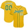 Custom Yellow Kelly Green Pinstripe Kelly Green-White Authentic Baseball Jersey