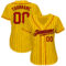 Custom Yellow Black Pinstripe Red-Black Authentic Baseball Jersey