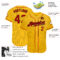 Custom Yellow Black Pinstripe Red-Black Authentic Baseball Jersey