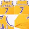 Custom Gold Purple-White Authentic Throwback Basketball Jersey