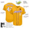 Custom Gold White-Purple Authentic Baseball Jersey