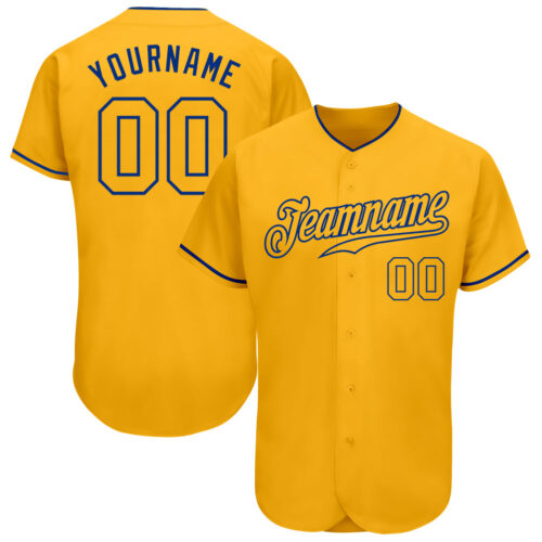 Gold0286 Custom Gold Gold-Royal Authentic Baseball Jersey