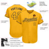 Custom Gold Gold-Navy Authentic Baseball Jersey