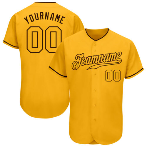 Gold0288 Custom Gold Gold-Brown Authentic Baseball Jersey