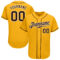 Custom Gold Brown-White Authentic Baseball Jersey