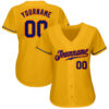 Custom Gold Royal-Orange Authentic Baseball Jersey