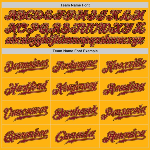 Custom Gold Crimson-Black Authentic Baseball Jersey