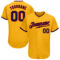Custom Gold Navy-Red Authentic Baseball Jersey