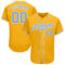 Custom Gold Light Blue-White Authentic Baseball Jersey