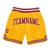 Custom Gold Maroon-Cream Authentic Throwback Basketball Shorts