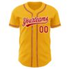 Custom Gold Red-White Authentic Baseball Jersey