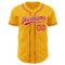 Custom Gold Red-White Authentic Baseball Jersey