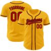 Custom Gold Red-Black Authentic Baseball Jersey