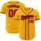 Custom Gold Red-Black Authentic Baseball Jersey