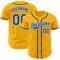Custom Gold Royal-White Authentic Baseball Jersey