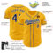Custom Gold Navy-White Authentic Baseball Jersey