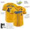 Custom Gold Navy-Light Blue Authentic Baseball Jersey