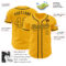 Custom Gold Gold-Black Authentic Baseball Jersey