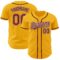 Custom Gold Crimson Cream-Black Authentic Baseball Jersey