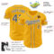 Custom Gold Steel Gray-White Authentic Baseball Jersey