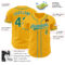Custom Gold Kelly Green-White Authentic Baseball Jersey