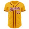 Custom Gold Crimson-White Authentic Baseball Jersey