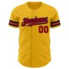 Custom Gold Red-Navy Authentic Baseball Jersey