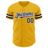 Custom Gold Navy-White Authentic Baseball Jersey