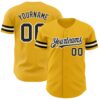 Custom Gold Black-White Authentic Baseball Jersey
