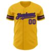 Custom Gold Purple-Black Authentic Baseball Jersey