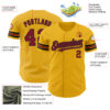 Custom Gold Crimson-Black Authentic Baseball Jersey