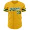 Custom Gold Green-White Authentic Baseball Jersey