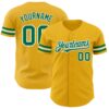 Custom Gold Kelly Green-White Authentic Baseball Jersey