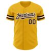 Custom Gold Brown-White Authentic Baseball Jersey