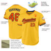 Custom Gold Orange-Navy Authentic Throwback Baseball Jersey