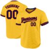 Custom Gold Navy-Red Authentic Throwback Baseball Jersey