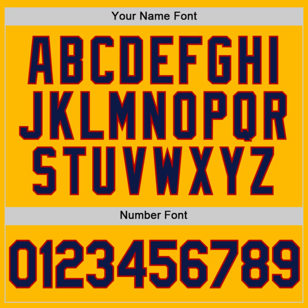 Custom Gold Navy-Red Authentic Throwback Baseball Jersey