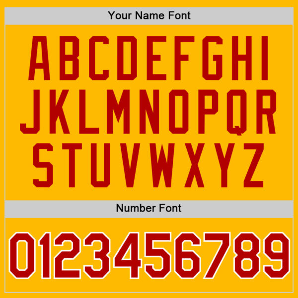 Custom Gold Red-White Authentic Throwback Baseball Jersey