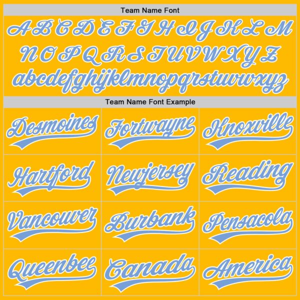 Custom Gold Light Blue-White Authentic Throwback Baseball Jersey